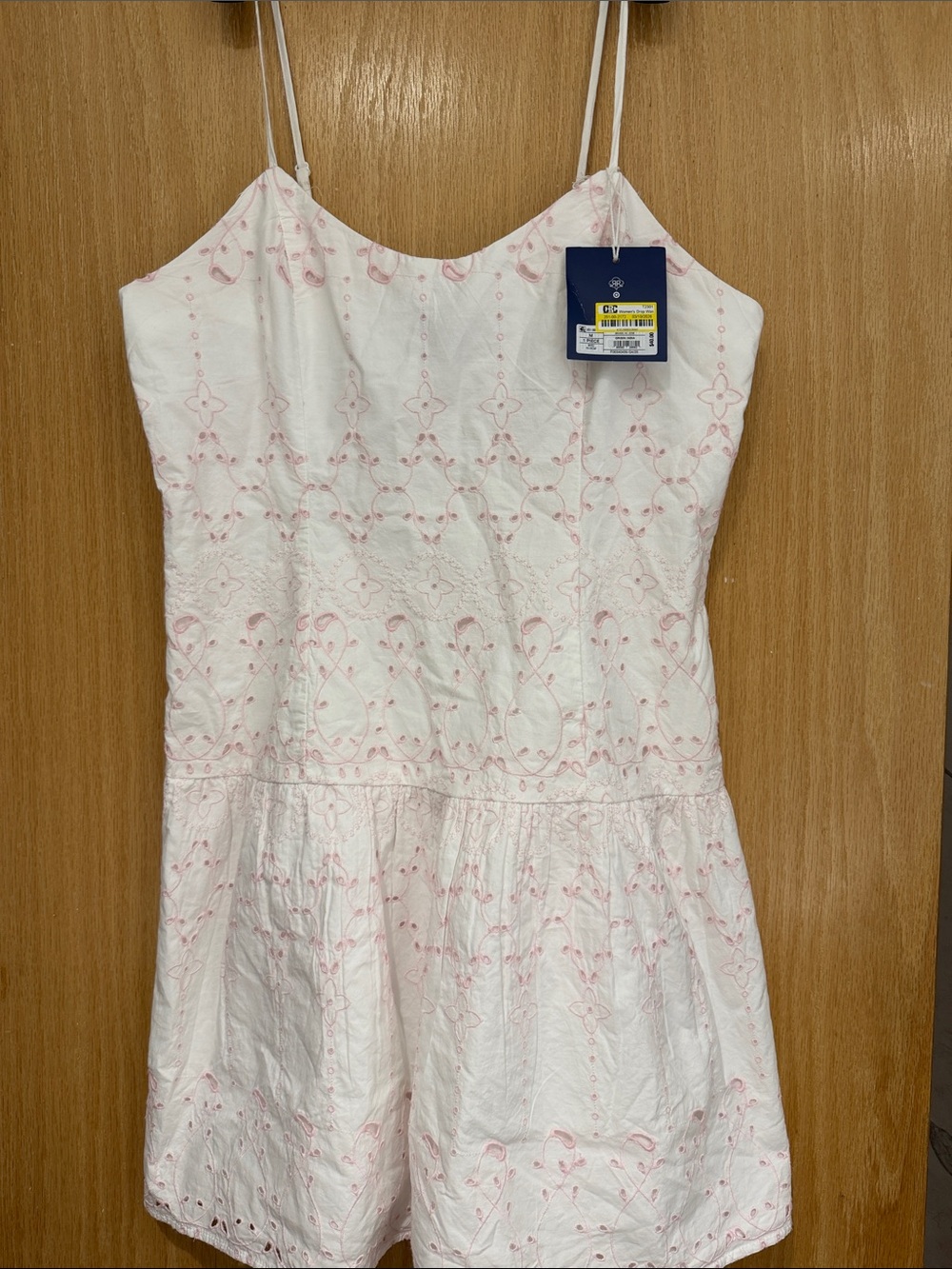 Roller Rabbit White Mini Dress with Pink Embroidery